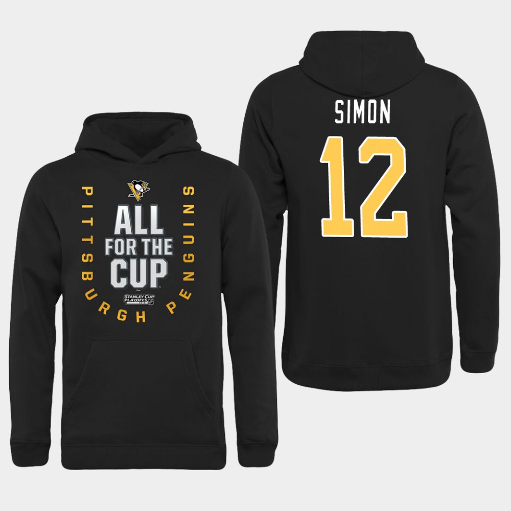 Men NHL Pittsburgh Penguins 12 Simon black All for the Cup Hoodie